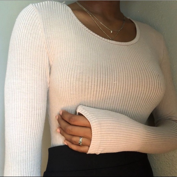 Charlotte Russe Other - Cream bodysuit with open back